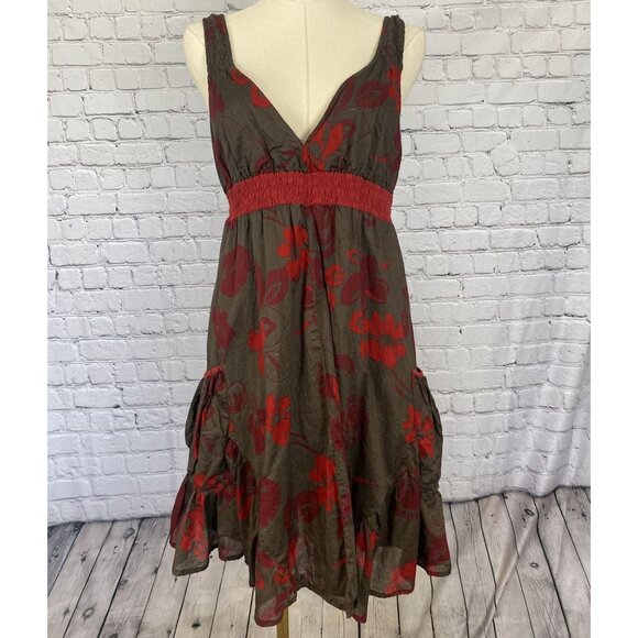 Forever 21 Dresses & Skirts - LAST CHANCE Vintage Y2K Forever 21 M Brown Red Babydoll Cami Mini Dress